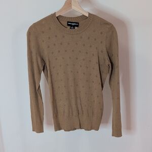 Karl Lagerfeld Tan Polka Dot Sweater